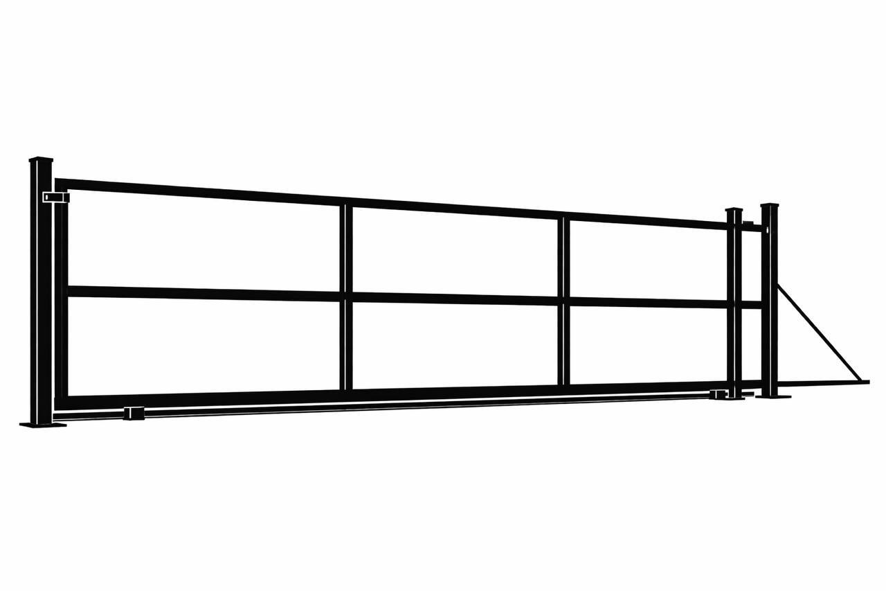 Sliding Gate For Privacy-Steel Frame