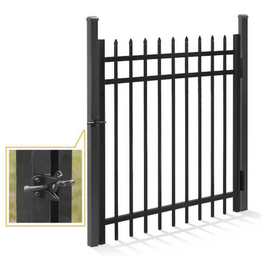 Pointed Pinnacle Anti-Rust Metal Fence Gate | Decorative Garden Gate (Single Set) | 6x4 Feet