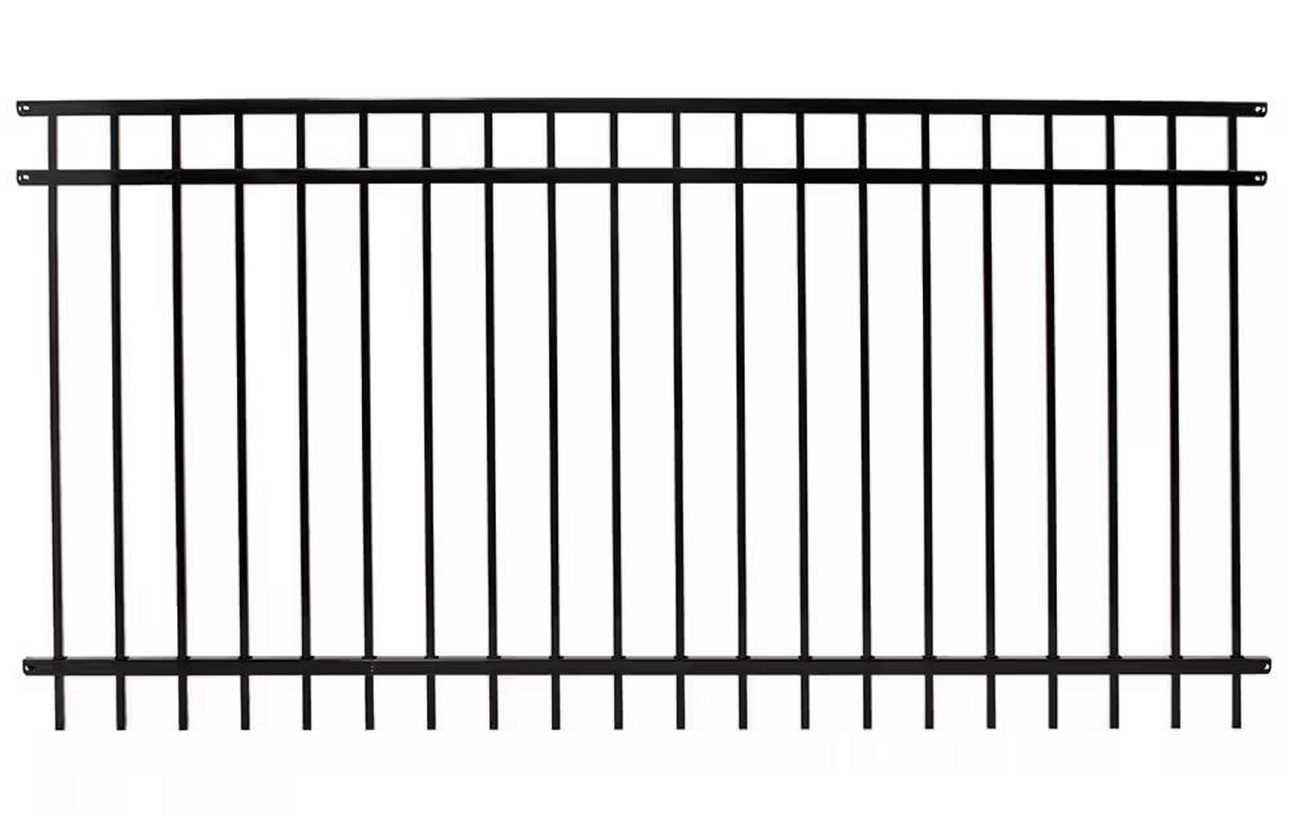 Ornamental Steel Fence | 3 Rail | Flat top | 4' x 8 Feet