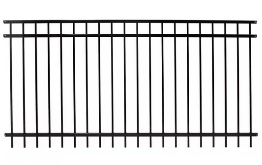 Ornamental Steel Fence | 3 Rail | Flat top | 4' x 8 Feet