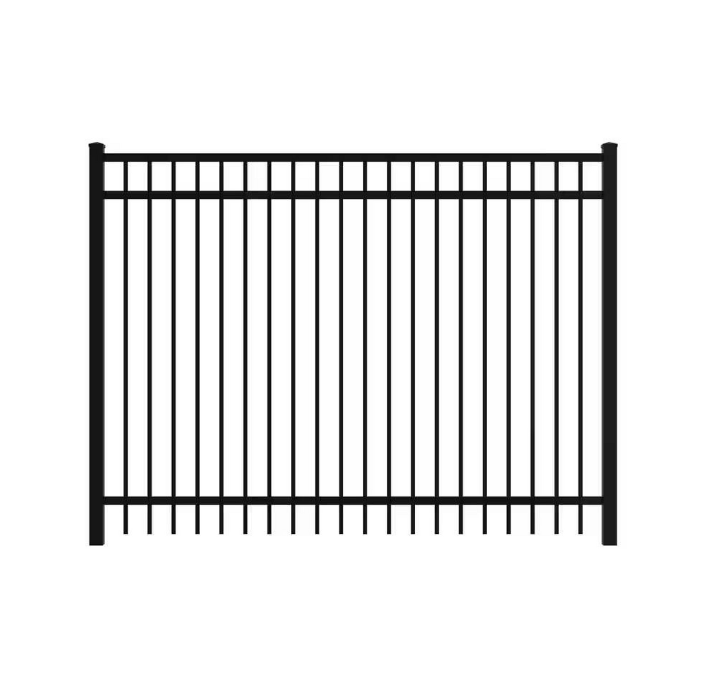 Ornamental Steel Fence | 3 Rail | Flat top | 6'x 8 Feet